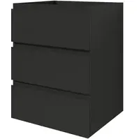 AquaVive - Praxis Eigen Merk Aquavive Wastafelonderkast Napoli 60cm - Zwart Mat - Met 3 Lades