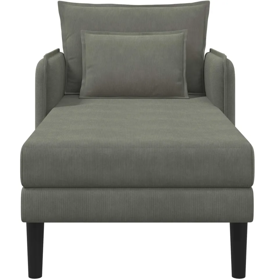 vidaXL Grote chaise longue Lichtgrijs Katoenen stof, foto 3