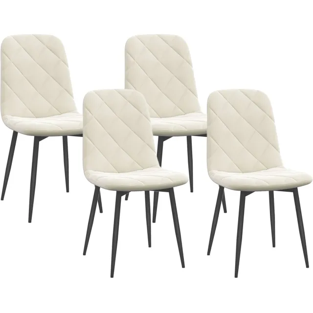 Homcom Eetkamerstoel-45x54x87cm-Polyester-Crème