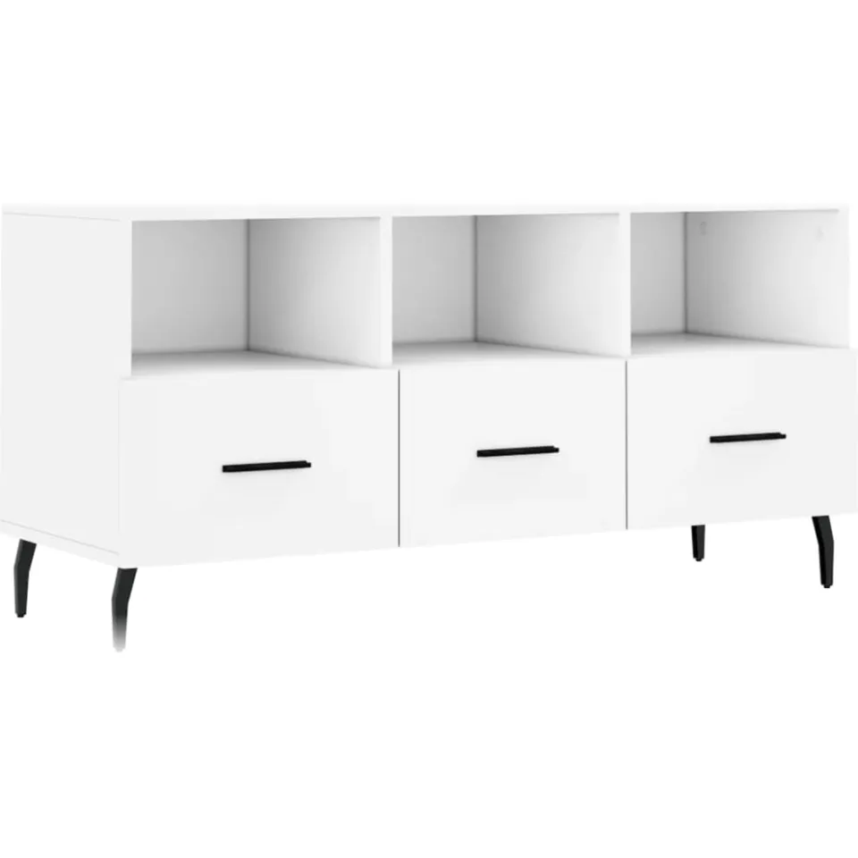 vidaXL Tv-meubel 102x36x50 cm bewerkt hout wit, foto 3