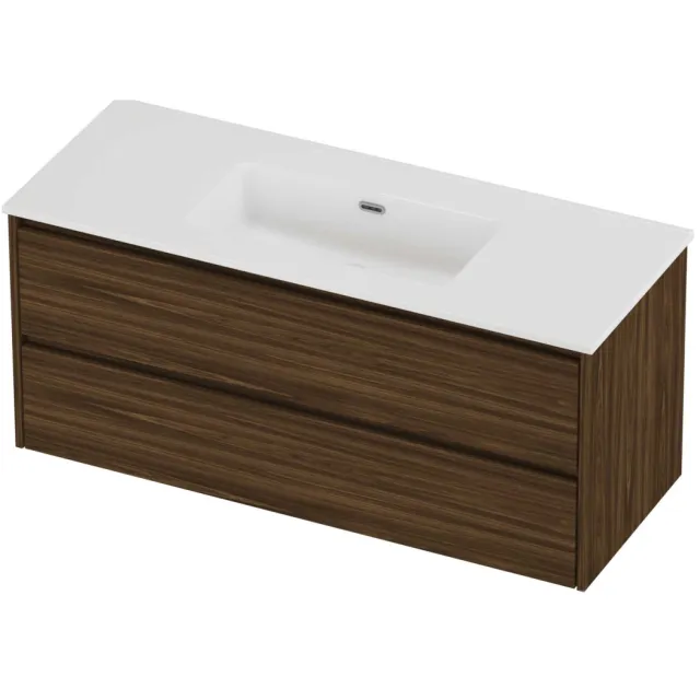 Proline Tribute Badmeubelset Porselein Elegant Enkel 120x46x54 cm Glans Wit Cabana Oak Eiken