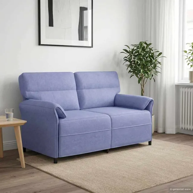 vidaXL 2-Zits Sofa 2-zits Jeans Blauw 158 x 83 x 95 cm Stof