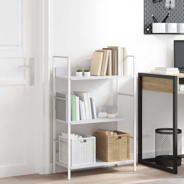 vidaXL Boekenkast met 3 schappen 60x27,6x90,5 cm bewerkt hout wit