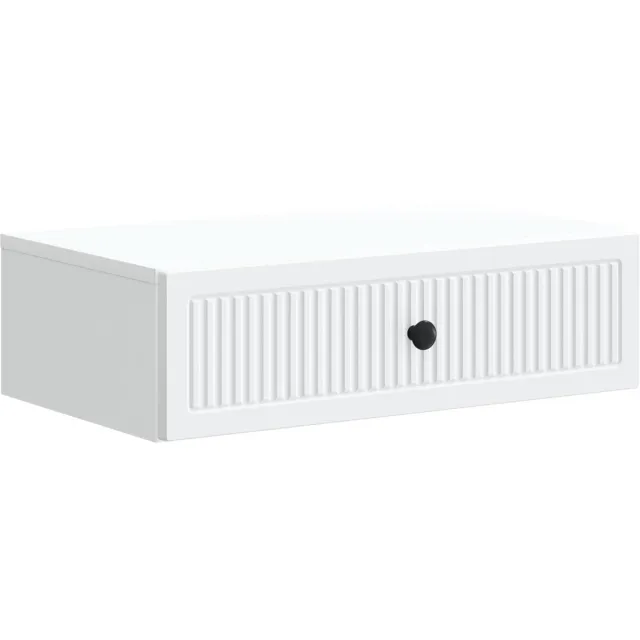 vidaXL Wandgemonteerde - Zijtafel - 59 - x - 34,5 - x - 17 - cm - Bewerkt - hout - Wit