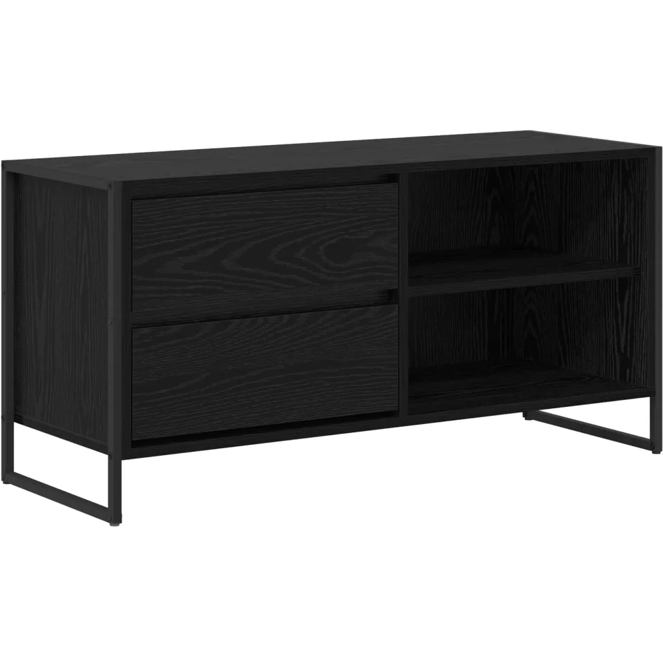 vidaXL TV-kast 100 x 36 x 49,5 cm Zwart Eiken Bewerkt hout