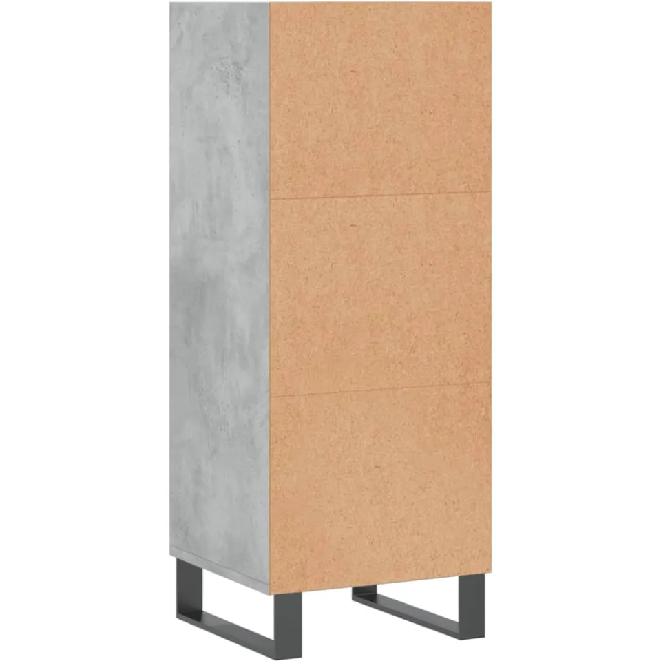 vidaXL Dressoir 34,5x32,5x90 cm bewerkt hout betongrijs grijs, foto 4