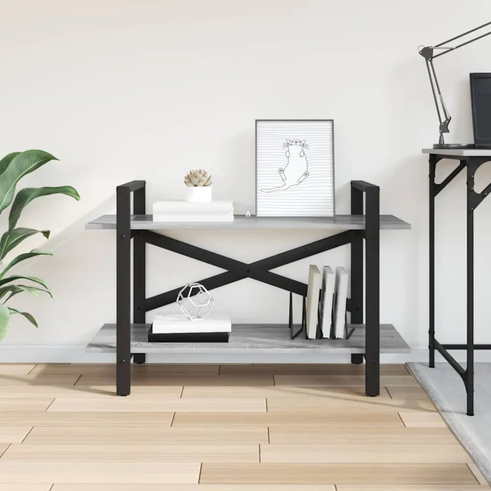 vidaXL Boekenkast Grijs Sonoma 100 x 33,5 x 64 cm Bewerkt hout 2-laags, foto 4