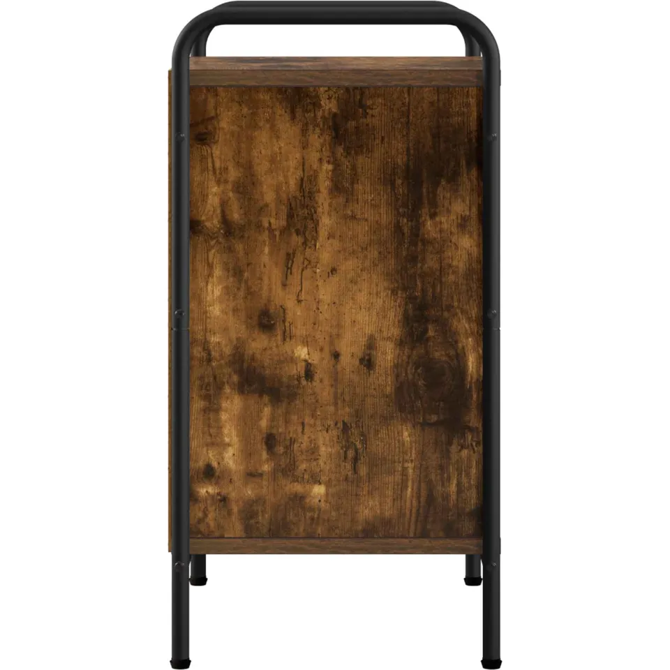 vidaXL Nachtkastje Gerookt eiken 40 x 30 x 60 cm Bewerkt hout, foto 4