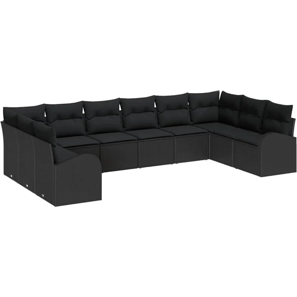 vidaXL Bankstel 10 st Zwart [Synthetisch]: Polyrattan, foto 4