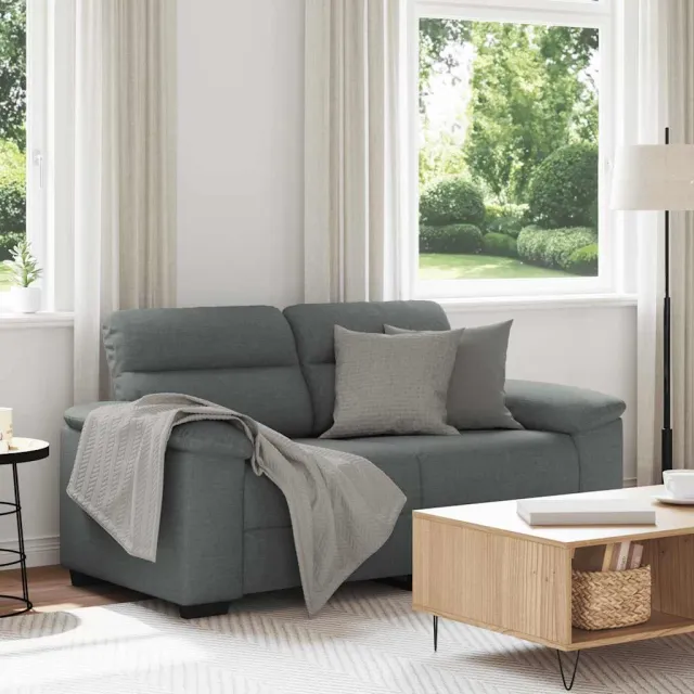 vidaXL 2-zitsbank 160x81x84 cm stof donkergrijs