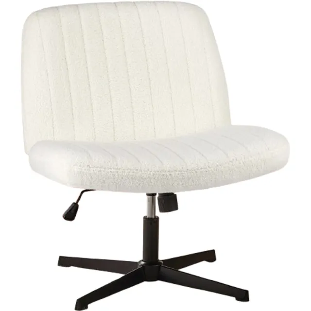 Archi Bureaustoel – Stoel - Draai fauteuil - Draaibaar & Verstelbaar – Teddy Velvet – Beige – Zwarte Metalen Poten - Max 135kg Teddy Velvet Beige