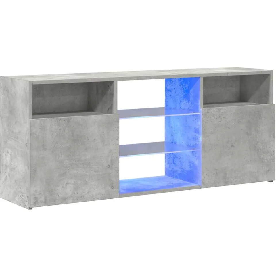 vidaXL Tv-meubel met LED-verlichting 120x30x50 cm betongrijs