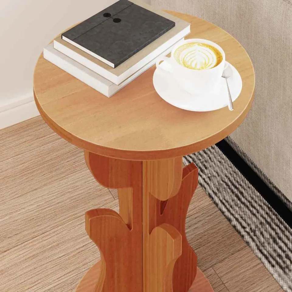 vidaXL Salontafel Wasbruin 39,5 x 39,5 x 53,5 cm Massief grenenhout bruin, foto 4