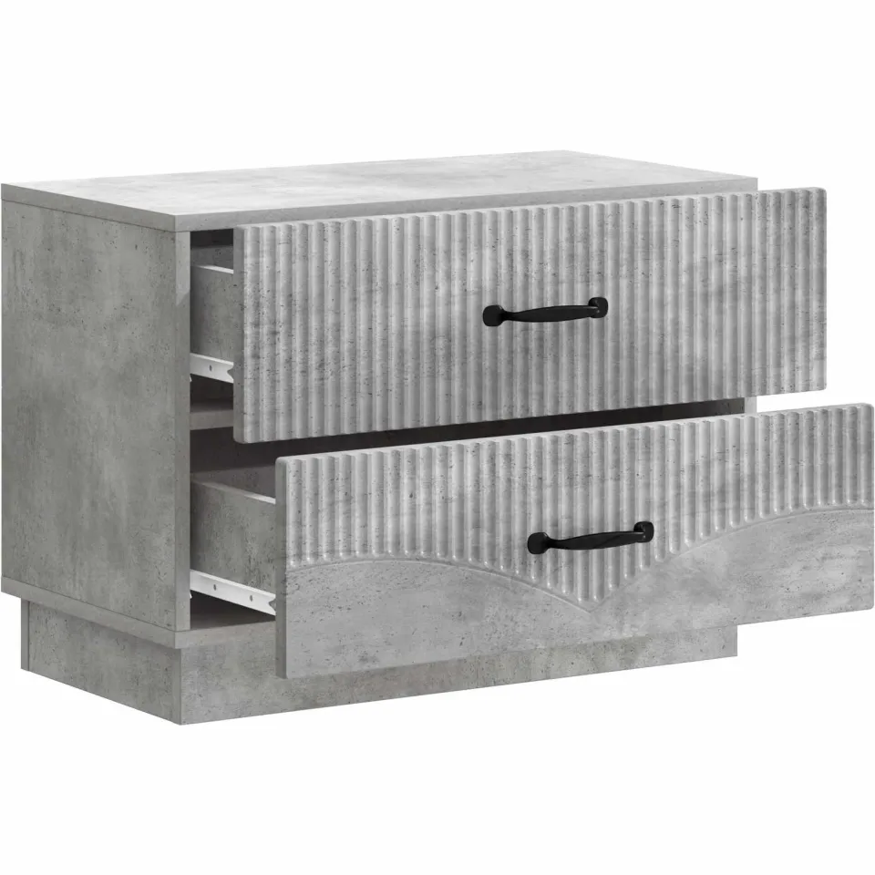 vidaXL Nachtkastje Betongrijs 62 x 34,5 x 44,5 cm Bewerkt hout grijs, foto 3