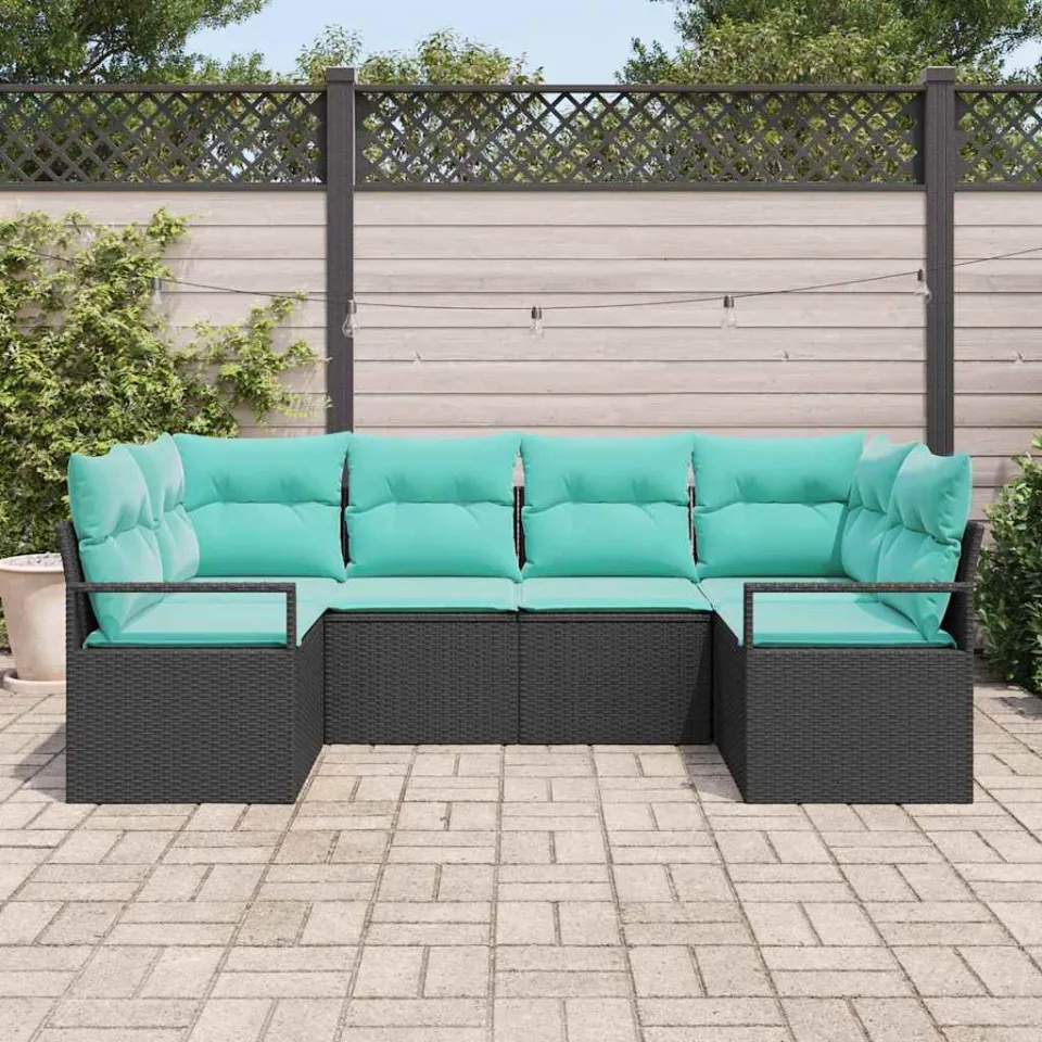 vidaXL Bankstel 6 st Zwart [Synthetisch]: Poly Rattan, foto 3