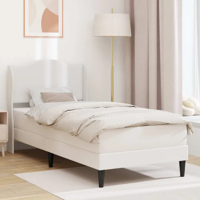 vidaXL Bedframe met hoofdeinde Wit 100 x 200 cm Kunstleer
