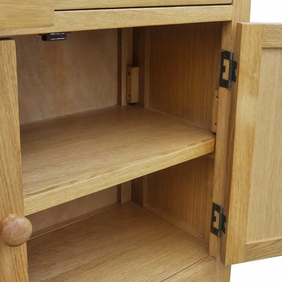 vidaXL Dressoir 90x33,5x83 cm massief eikenhout, foto 4