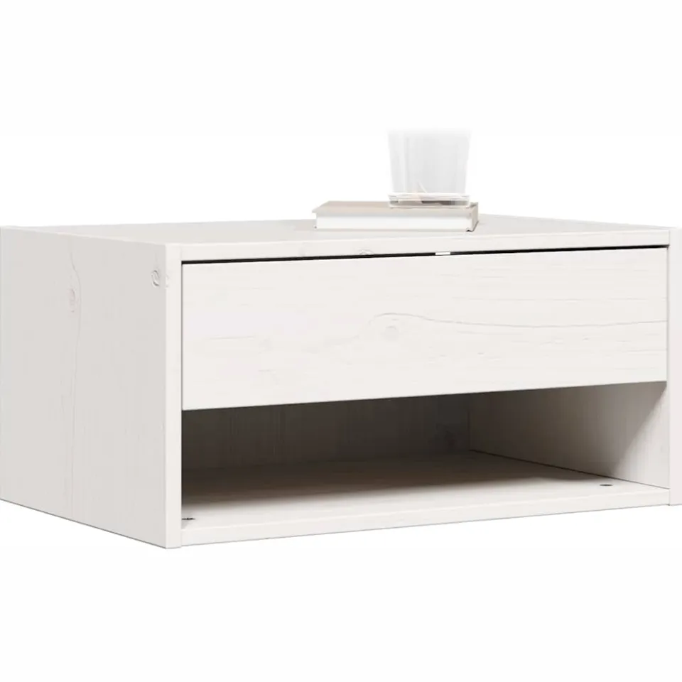 vidaXL Nachtkastje 2 st Wit 50 x 32,5 x 24 cm Massief grenenhout