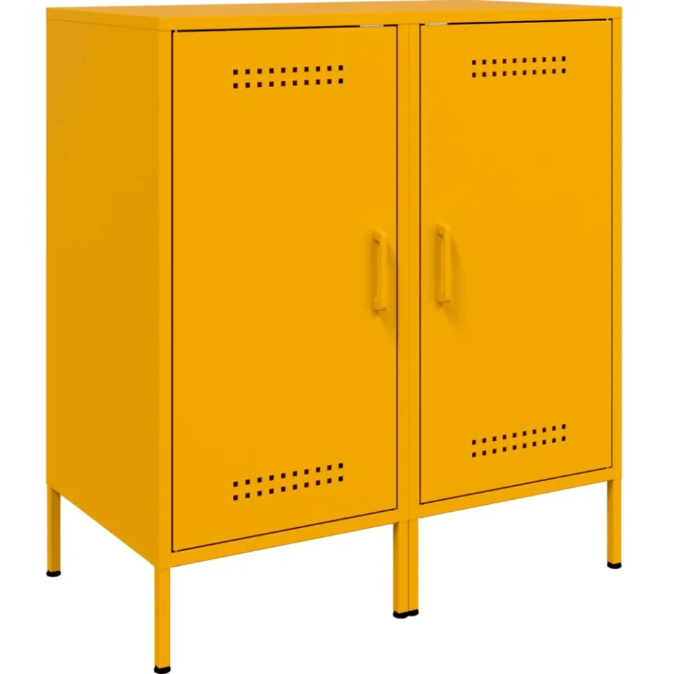 vidaXL Dressoirs 2 st 36x39x79 cm staal mosterdgeel