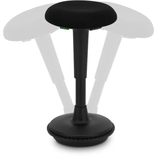 Wobblez Spine Wiebelkruk - in hoogte verstelbare bureaukruk van 55-75 cm - Zwarte zitting Zwart frame ZIT-STA - Zwart frame - Zwarte zitting
