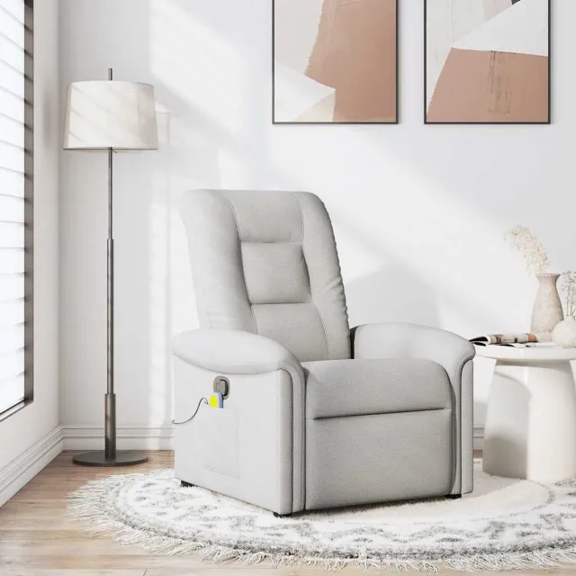 vidaXL Massagestoel - verstelbaar - stof - wolk - grijs wolk grijs