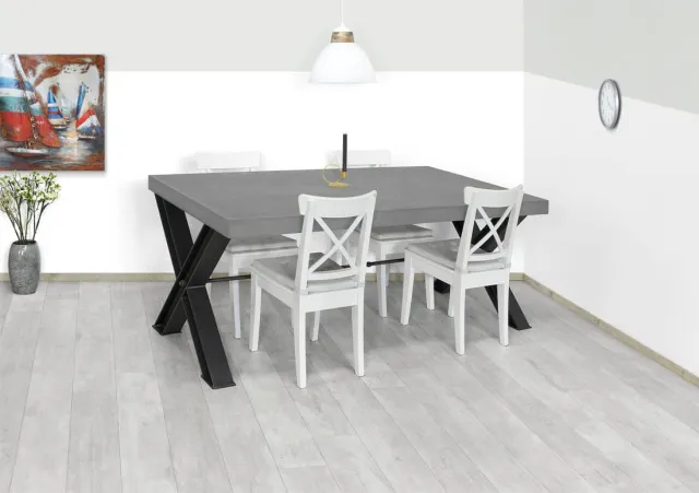 NordXL Betonlook eettafel Anda met kruispoten