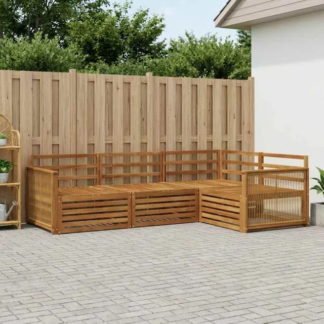 vidaXL Buiten bankenset 4 st 4-zits Naturel Massief Acaciahout