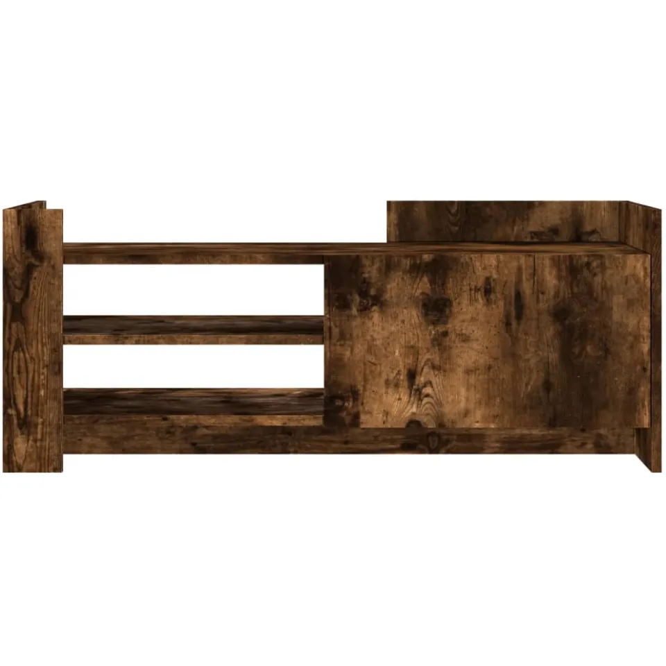 vidaXL Tv-meubel 100x35x40 cm bewerkt hout gerookt eikenkleurig Grijs