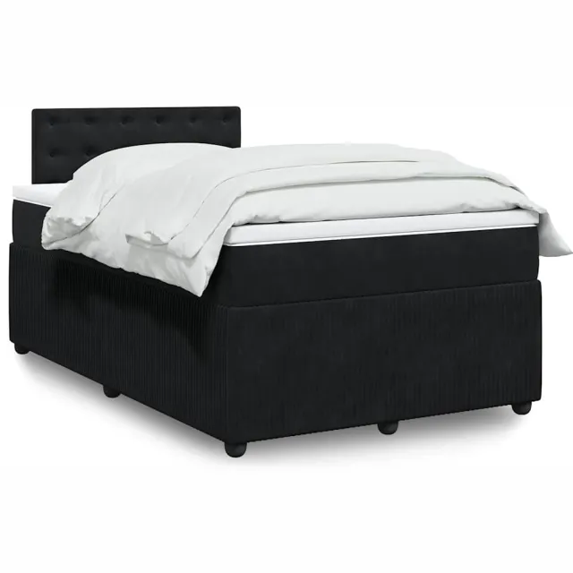 vidaXL Boxspring met matras fluweel zwart 120x190 cm