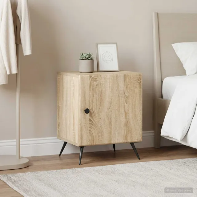 vidaXL Nachtkastje 2 st Sonoma Eiken 43 x 34,5 x 50 cm Bewerkt hout, foto 2