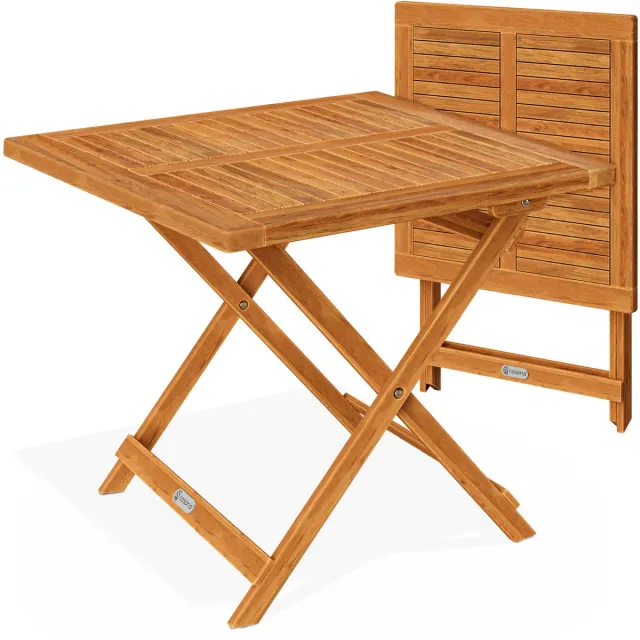 Casaria Bijzettafel - Acacia Hout Inklapbaar 70x70x73 cm - Bruin