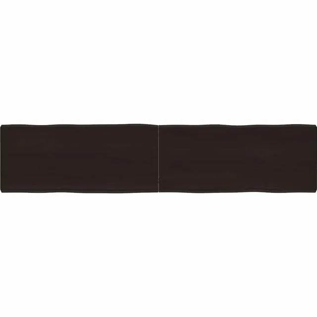 vidaXL Tafelblad natuurlijke rand 180x40x(2-6)cm eikenhout donkerbruin, foto 2