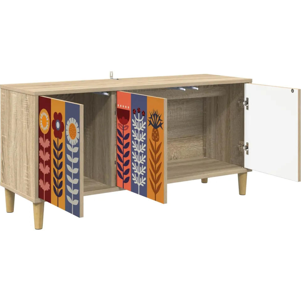 vidaXL Tv-meubel ESSEN 102 x 33 x 50 cm Sonoma Bewerkt hout Bruin