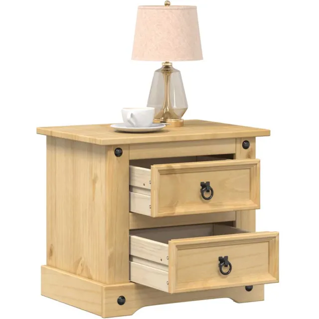 vidaXL Nachtkastje Corona 53x39x47 cm massief grenenhout Bruin