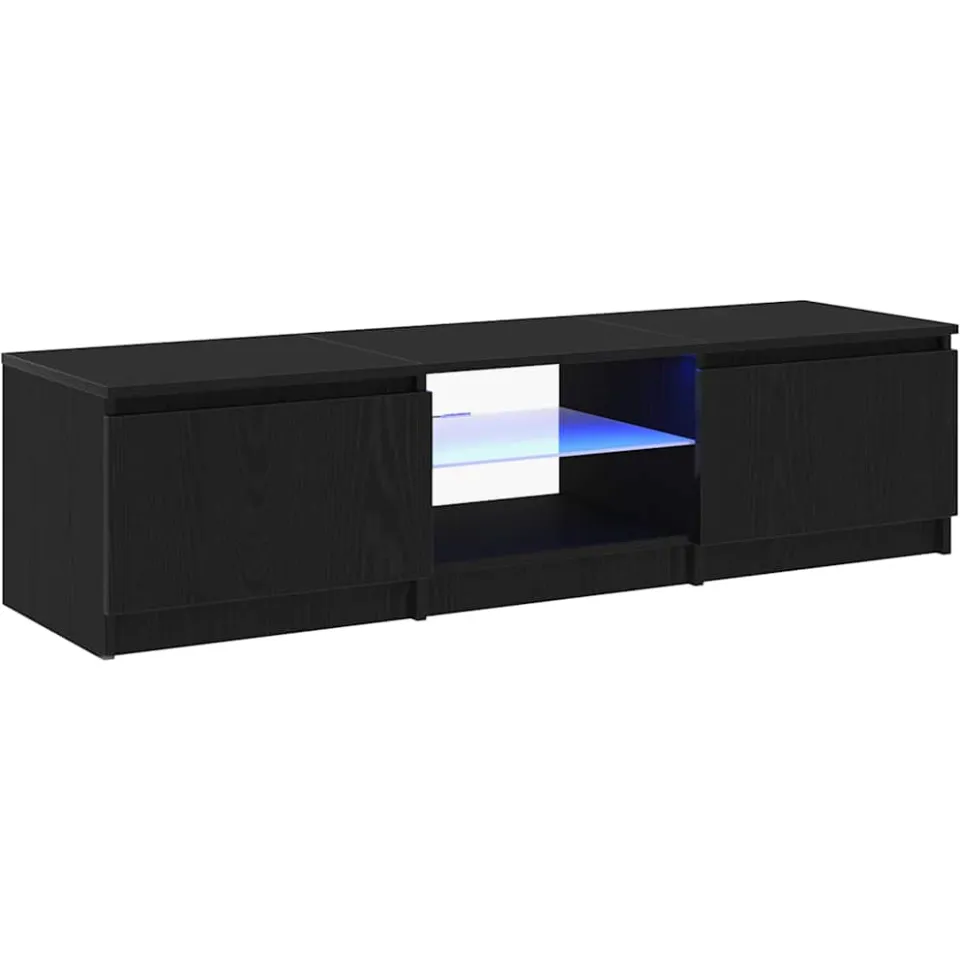 vidaXL TV-kast 140 x 38,5 x 36 cm Zwart Eiken Bewerkt hout, foto 3