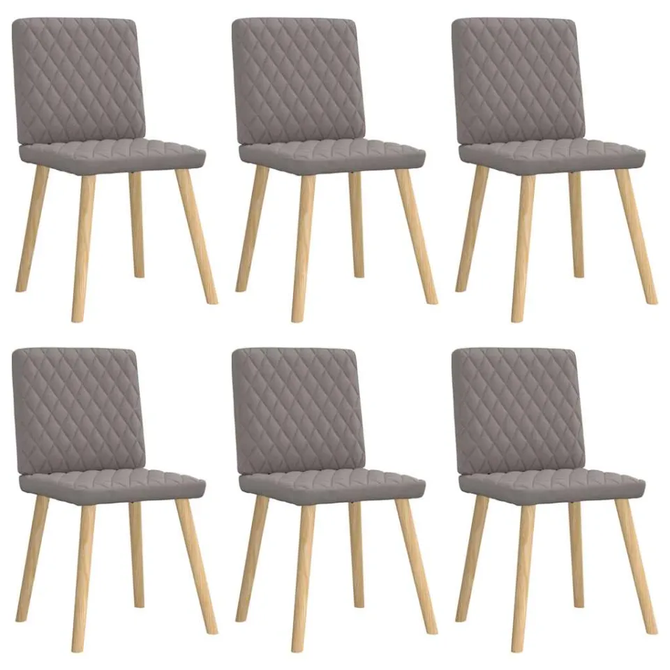vidaXL Eetkamerstoelen 6 st stof taupe, foto 3