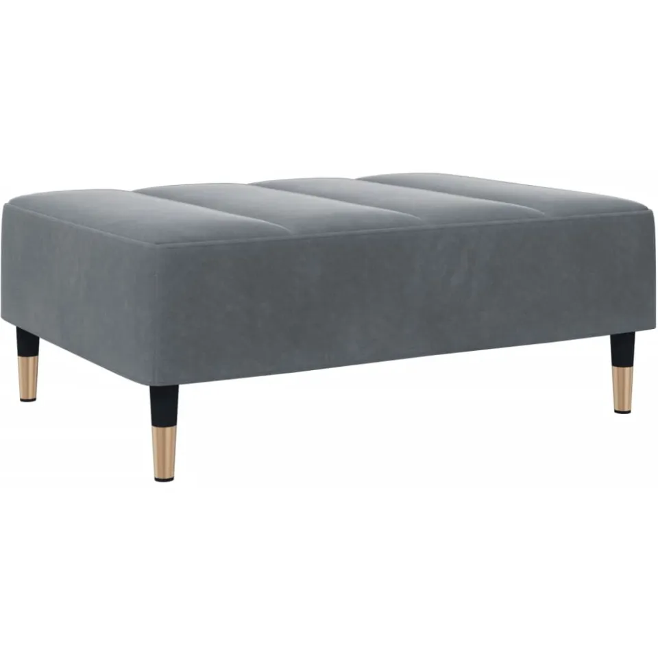 vidaXL Voetenbank 77x55x31 cm fluweel donkergrijs grijs