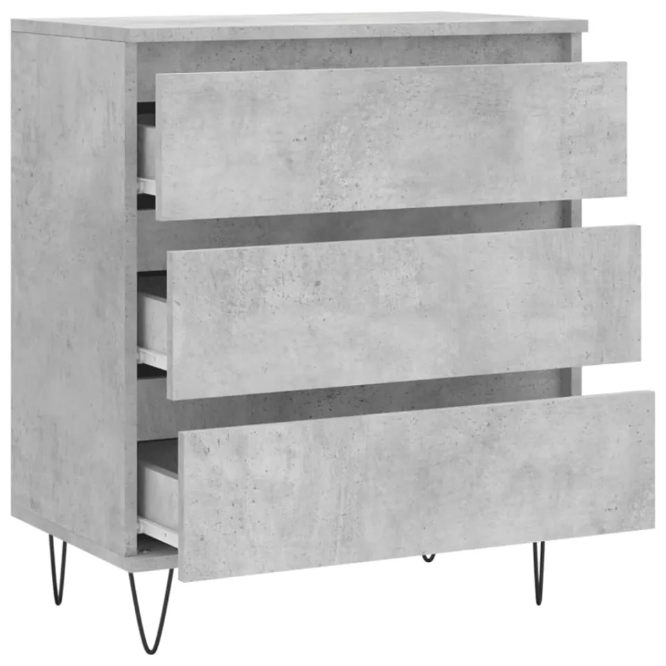vidaXL Dressoir 60x35x70 cm bewerkt hout betongrijs grijs, foto 4