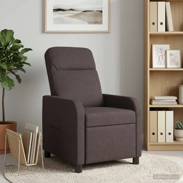 vidaXL Relaxfauteuil Donkerbruin Stof
