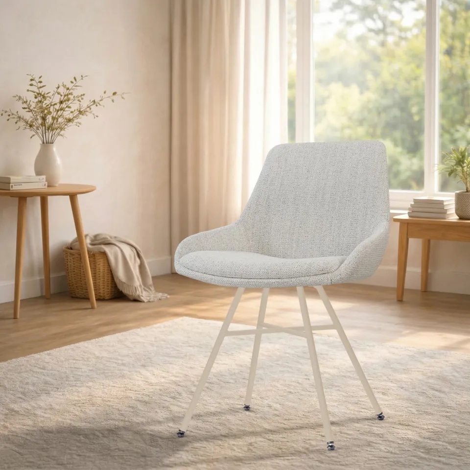 Nolon Noa-Isa eetkamerstoel beige gemêleerd - beige onderstel, foto 3