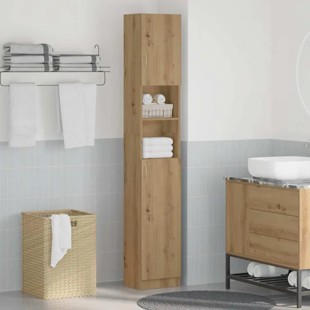 vidaXL Badkamerkast Artisan Eiken 32x25,5x190 cm Bewerkt Hout, foto 2