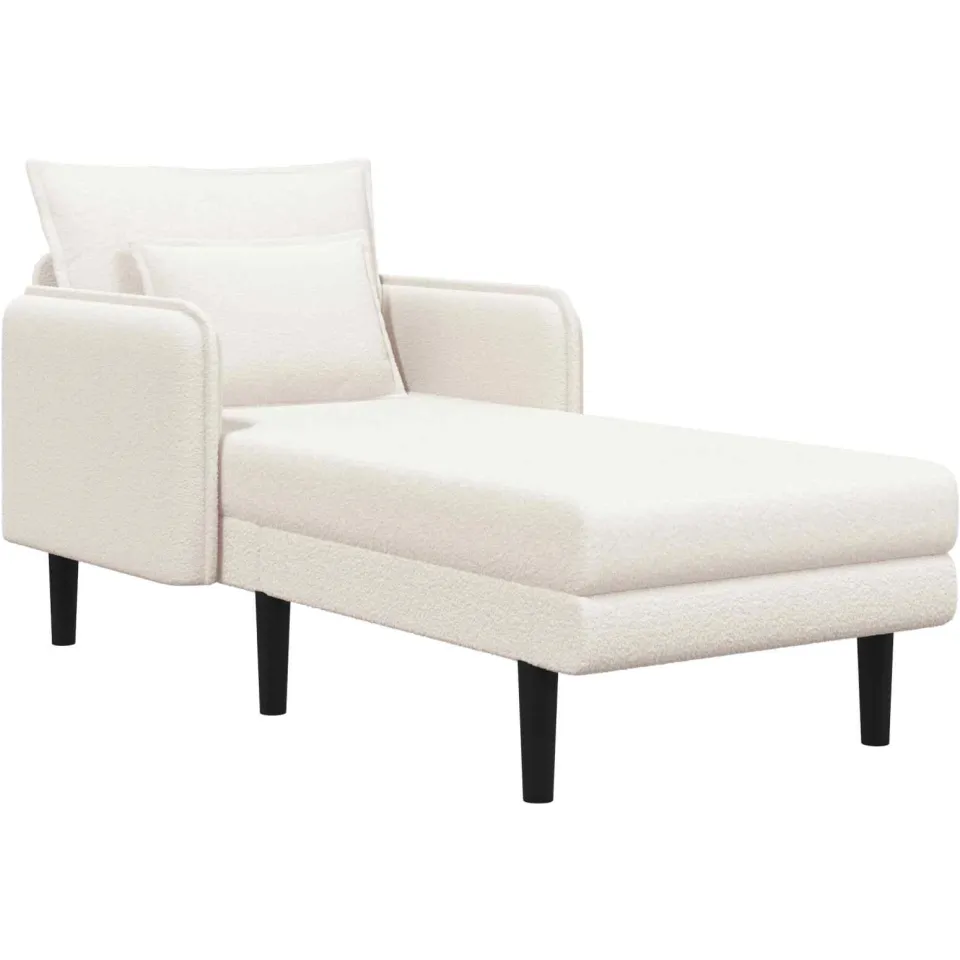 vidaXL Grote chaise longue Crèmekleurig Bouclé, foto 3