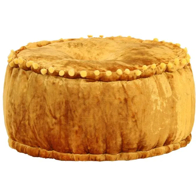 vidaXL Poef rond 40x20 cm fluweel mosterdkleurig Geel