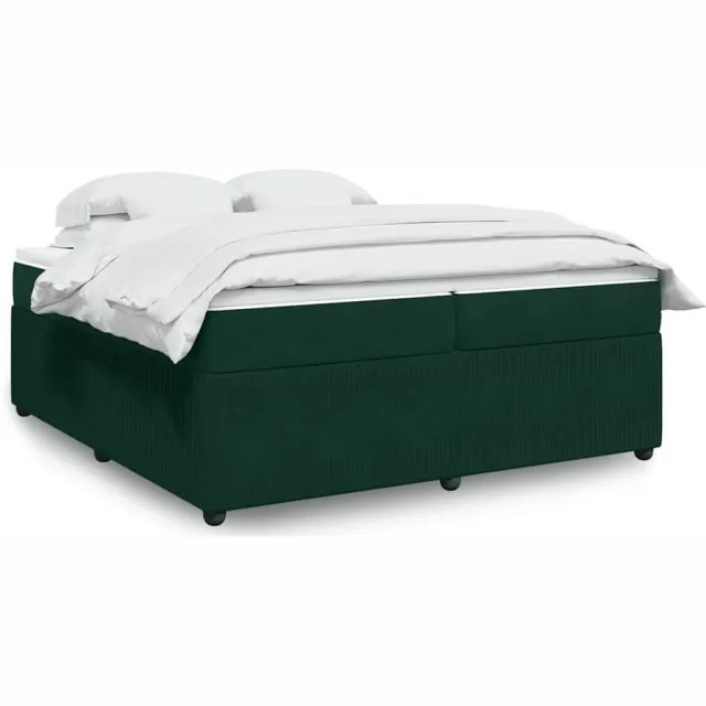 vidaXL Boxspring met matras fluweel donkergroen 200x200 cm groen