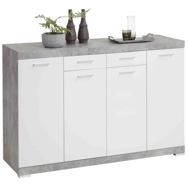 dressoir Hermes beton grijs wit Grijs | Wit