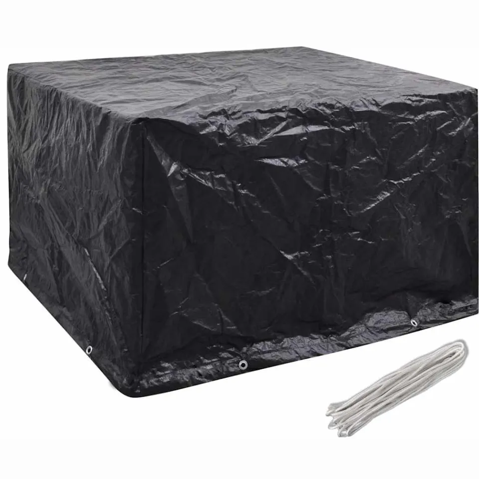 vidaXL Tuinmeubelhoezen 2 st 8 ogen 135x135x90 cm zwart, foto 2