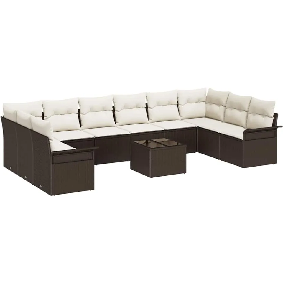 vidaXL Tuin Sofa Set 11 st Bruin poly rattan