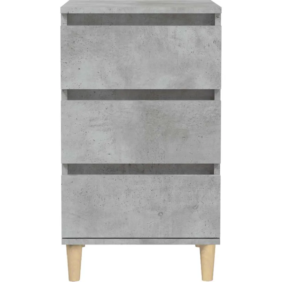 vidaXL Nachtkastje 40x35x70 cm bewerkt hout betongrijs grijs, foto 4