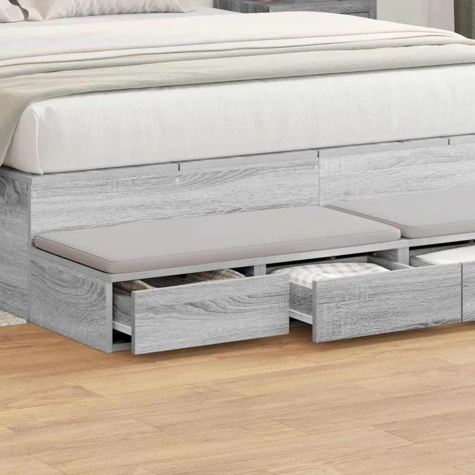 vidaXL Bedlades Grijs Sonoma 135 x 36,5 x 16,5 cm Bewerkt hout, foto 3