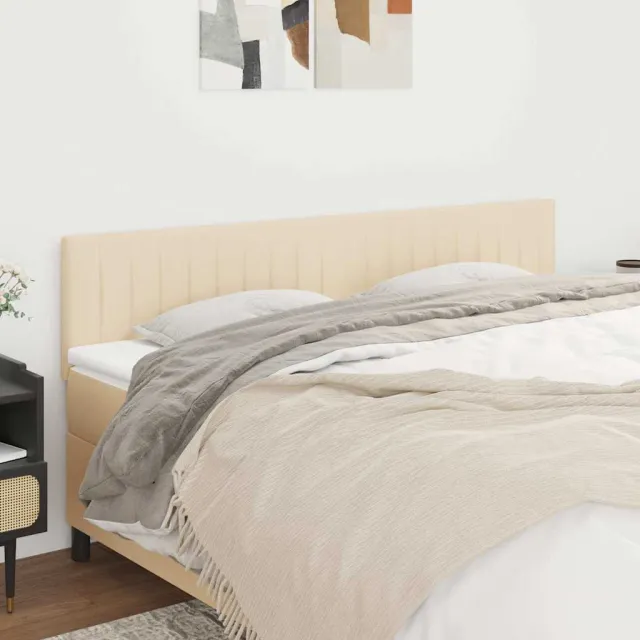 vidaXL Hoofdborden 200x5x78/88 cm stof crèmekleurig